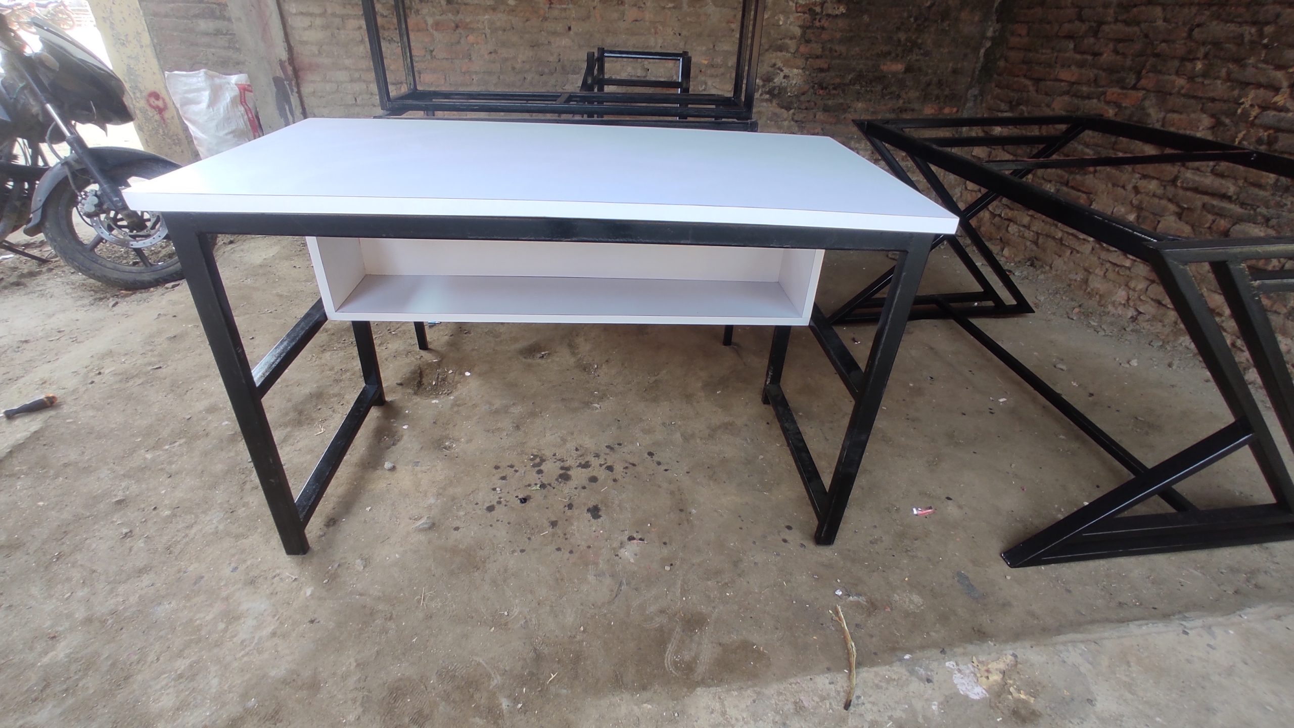 Table with bookshelf